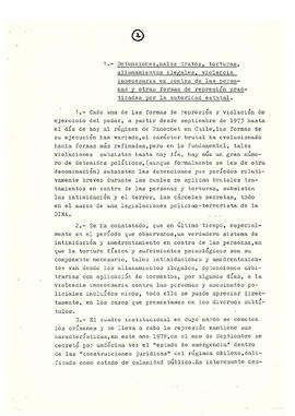 Memorándum acerca de las violaciones a los derechos humanos en Chile en diferentes campos de acci...