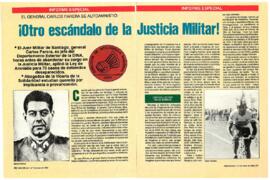 Reportaje, "Otro escándalo de la Justicia Militar. Artículo sobre la autoamnistía del genera...