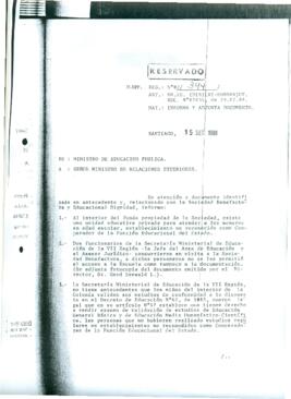 Se informa sobre la Sociedad Benefactora y Educacional Dignidad....