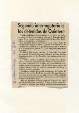 Segundo interrogatorio a los detenidos de Quintero...