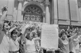 Manifestación frente a la Catedral de Santiago