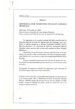 Sentencia por homicidio de Juan Alegría Mundaca