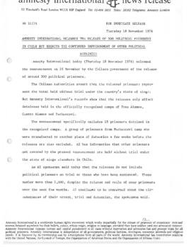 Release of 300 political prisoners in Chile 1976 (1)