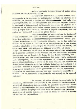 Antecedentes sobre el incremento de la dependencia económica de Chile debido a la política de la ...