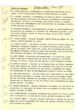 Listas de testigos. (1)