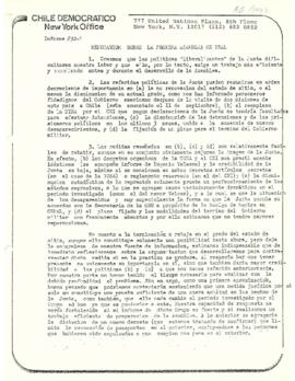 Memorándum sobre la próxima Asamblea General