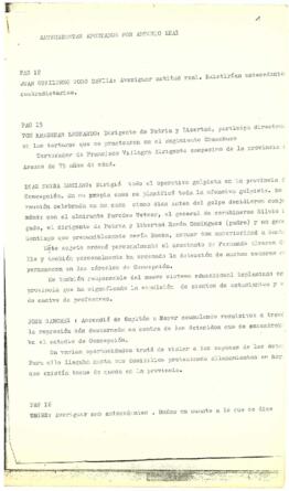 Antecedentes aportados por Antonio Leal