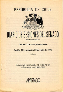 Diario de sesiones del Senado, Sesión 22a. (1)