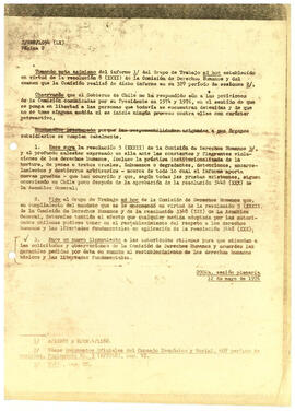 Resolución aprobada por el consejo económico y social sobre el informe del comité de asuntos soci...