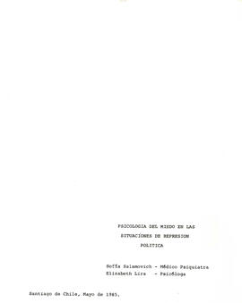 Psicología del miedo en las situaciones de represión política (2)