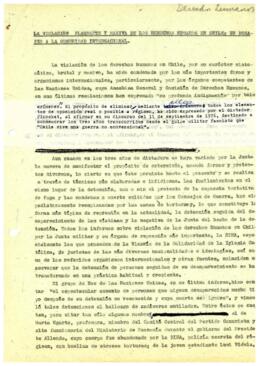 La violación flagrante y masiva de los derechos humanos en Chile: un desafío a la comunidad inter...