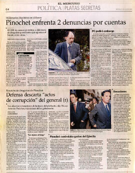 Cuentas secretas del General Pinochet: La Alianza también exige explicaciones (2)