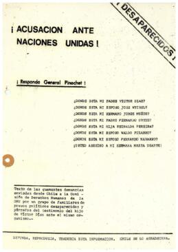 Acusaciones ante las Naciones Unidas I