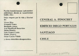 Postal a General A. Pinochet (2)