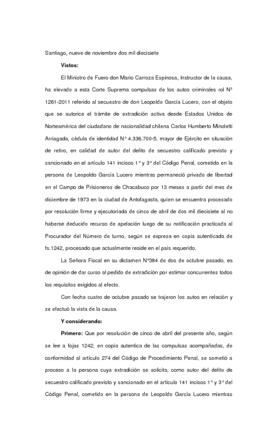 Corte Suprema de Justicia. Extradición del perpetrador (1)