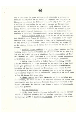 Memorándum acerca de las violaciones a los derechos humanos en Chile en diferentes campos de acci...