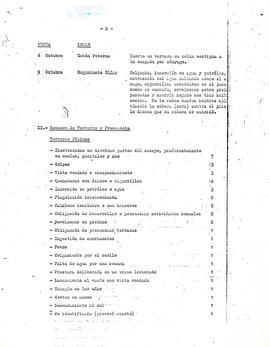 Relación de los torturados y tipos de torturas, en la etapa del 11 de septiembre hasta aproximada...