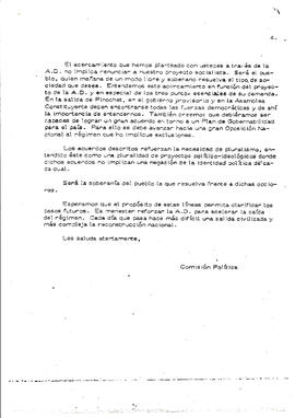 Carta de la Comisión Política del Partido Socialista de Chile sobre la Alianza Democrática (4)