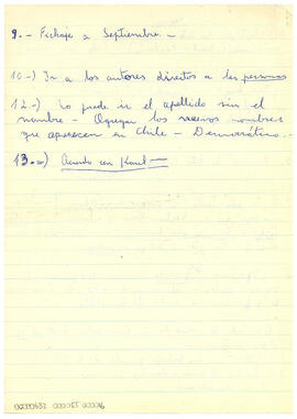 Notas manuscritas sobre el método de elaboración de las fichas de los responsables de violaciones...