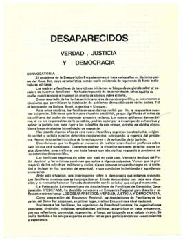 Desaparecidos Verdad, Justicia y Democracia