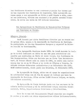 Las agrupaciones de familiares de desaparecidos chilenos en Europa. (2)