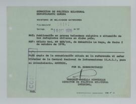 [Memorandum N°16107 - Ministerio de Relaciones Exteriores - Dirección de Política Bilateral Depar...