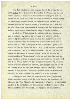 Le regime de terreur au Chile et la disparation des déteneus politiques. (16)