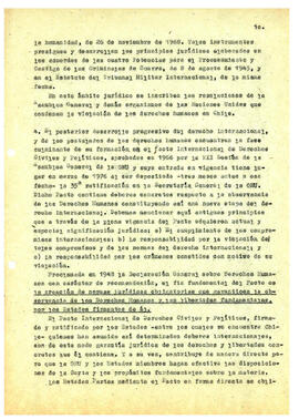 Violación de principios y tratados internaciones por la junta militar en relación con los derecho...