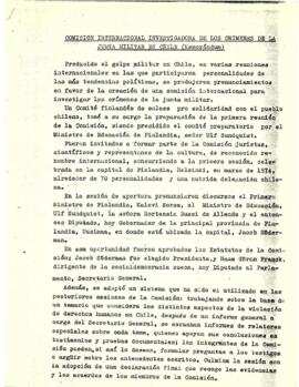 Comisión Internacional Investigadora de los Crímenes de la Junta Militar en Chile (Memorándum)