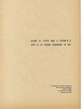 Informe del Experto sobre la cuestión de la suerte de las personas desaparecidas en Chile (2)