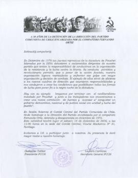 A 30 años de la detención de la Dirección del Partido Comunista de Chile encabezada por el compañ...