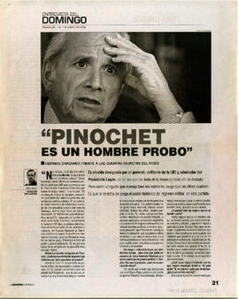 Pinochet es un hombre probo: Herman Chadwick frente a las cuentas secretas del Riggs (1)