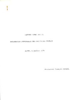 Informe de profesor Francois Rigoux