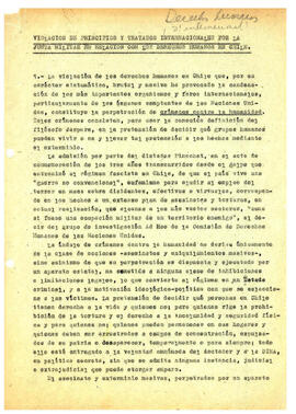 Violación de principios y tratados internaciones por la junta militar en relación con los derecho...