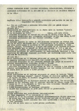Cifras concretas sobre personas detenidas, desaparecidas, juzgadas o liberadas contenidas en el i...