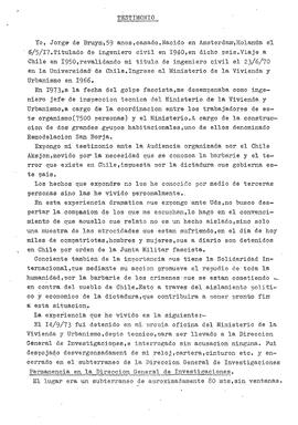 Testimonio. Yo, Jorge de Bruyn, 59 años, casado. (1)