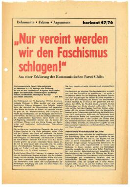 "Nur vereint werden wir den Fascismus schlagen"