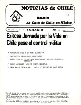 Noticias de Chile. N°30. Año I. Del 4 al 11 de abril de 1985.