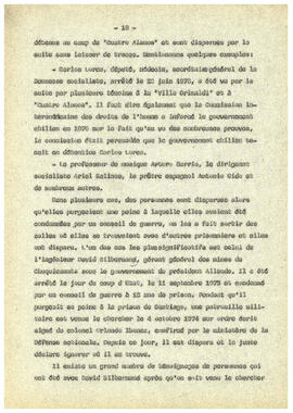 Le regime de terreur au Chile et la disparation des déteneus politiques. (18)