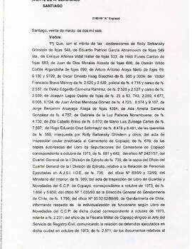 Vistos: 1°) Que, con el mérito de las declaraciones de Rolly Baltiansky... (1)