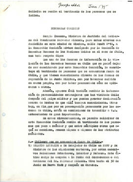 Solicita se reciba el testimonio de las personas que se indica. (1)