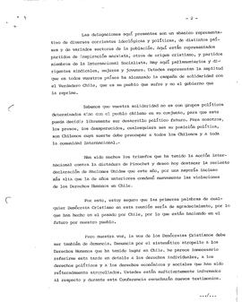 Discurso del sr. Claudio Muepe, ex-diputado del Partido Demócrata Cristiano de Chile (2)