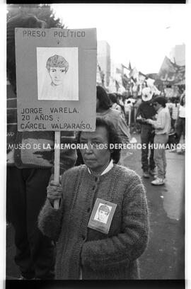 Relatives of Politic Prisoners, at Aylwin Rally, Valparaiso 89 -2