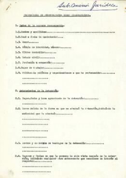 Proposición de cuestionarios sobre desaparecidos