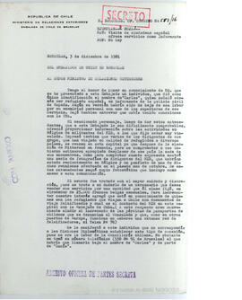 E. Bruselas Of. Secreto N° 577/16 - Ministerio de Relaciones Exteriores - Embajada de Chile en Br...