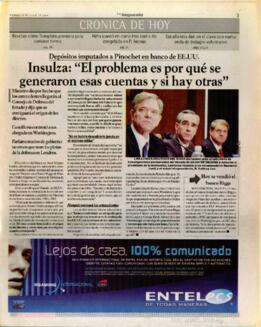 Depósitos imputados a Pinochet en banco de EEUU. Insulza: “El problema es por qué se generaron es...