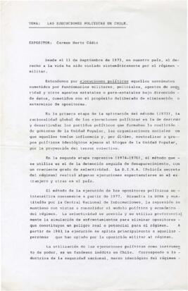 Tema: Las ejecuciones políticas en Chile