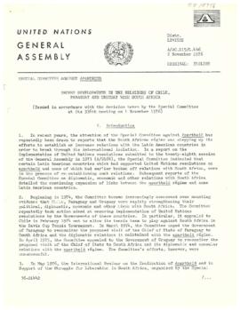 Recent developments in the relation of Chile, Paraguay and Uruguay with South Africa