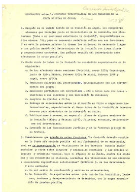 Memorandum sobre la Comisión Investigadora de los Crímenes de la Junta Militar en Chile (1)