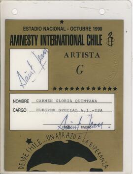 Credencial Festival Amnesty